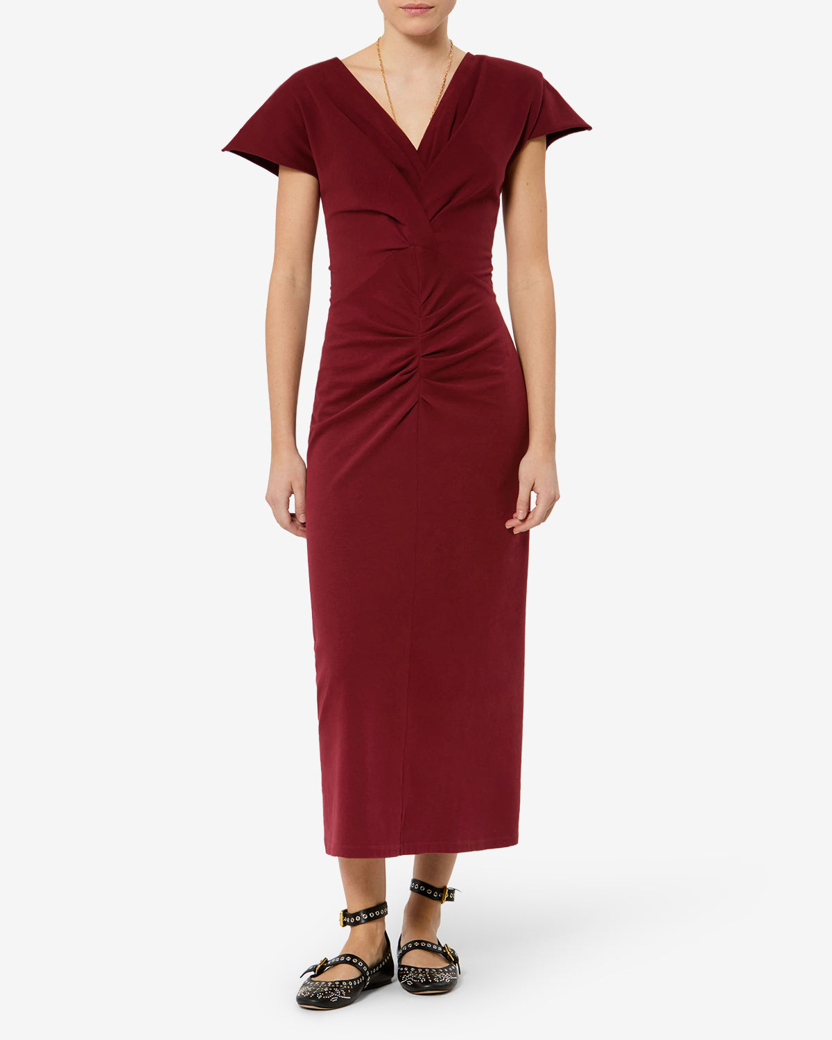 Isabel Marant Nadra robe longue bordeaux foncé