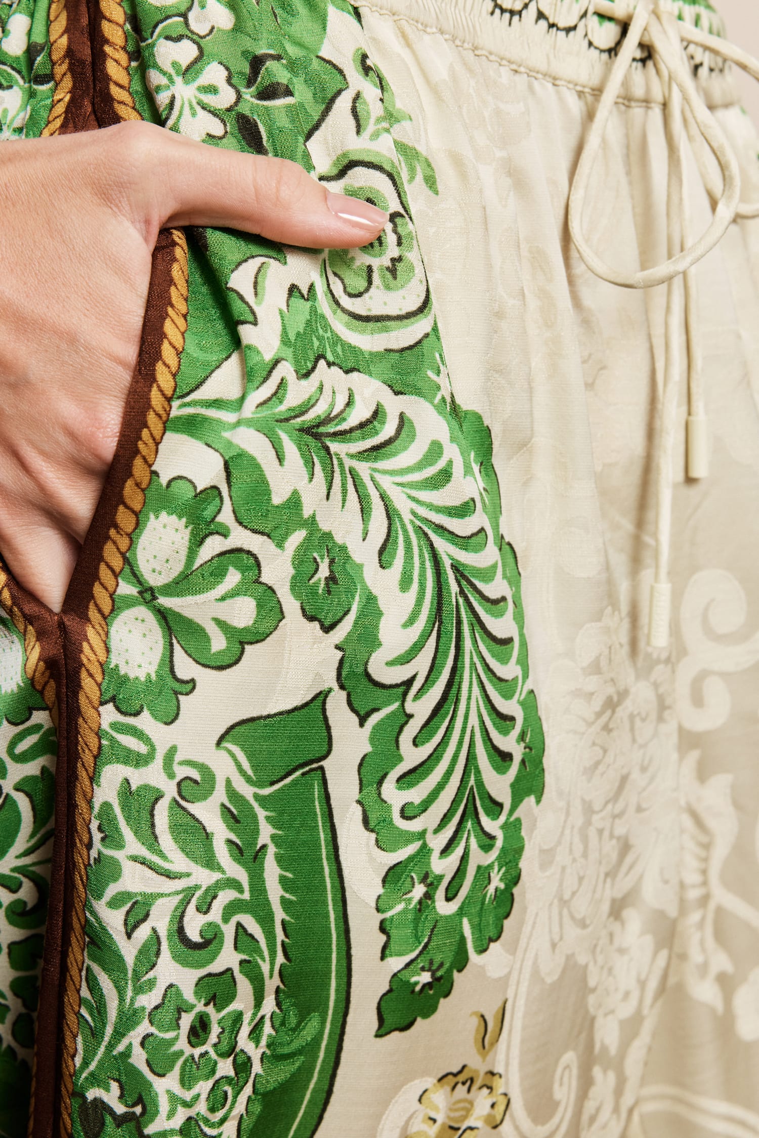 Alemaïs Florence pantalon large jacquard botanique