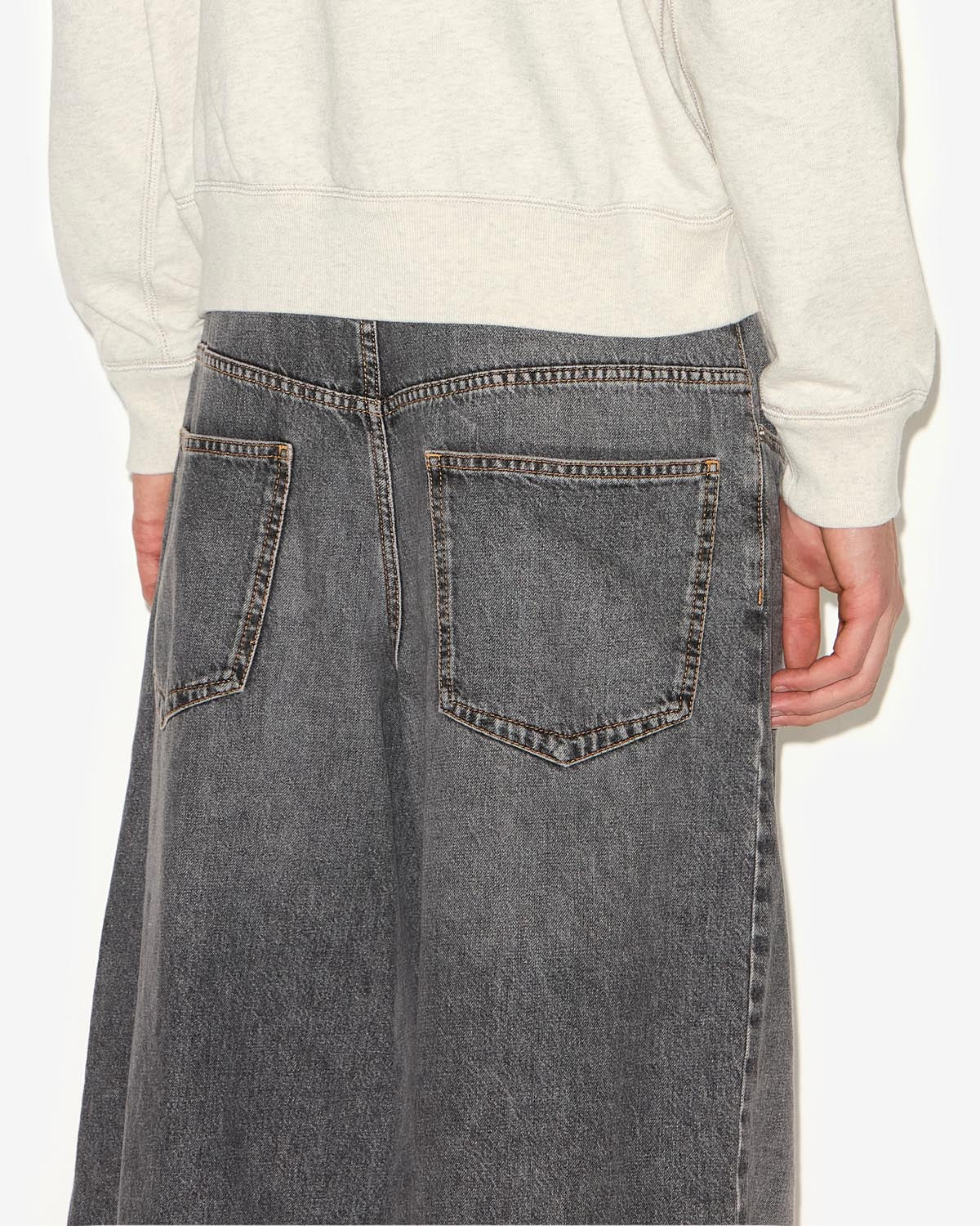 Isabel Marant Janael jean noir délavé taille haute