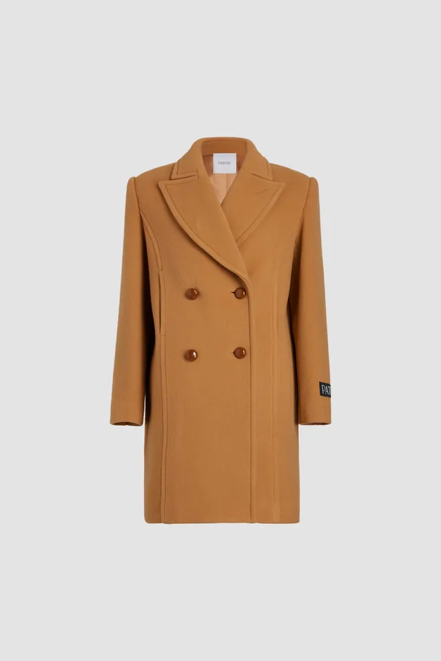 Patou CO025 manteau laine cachemire biscuit 34-44