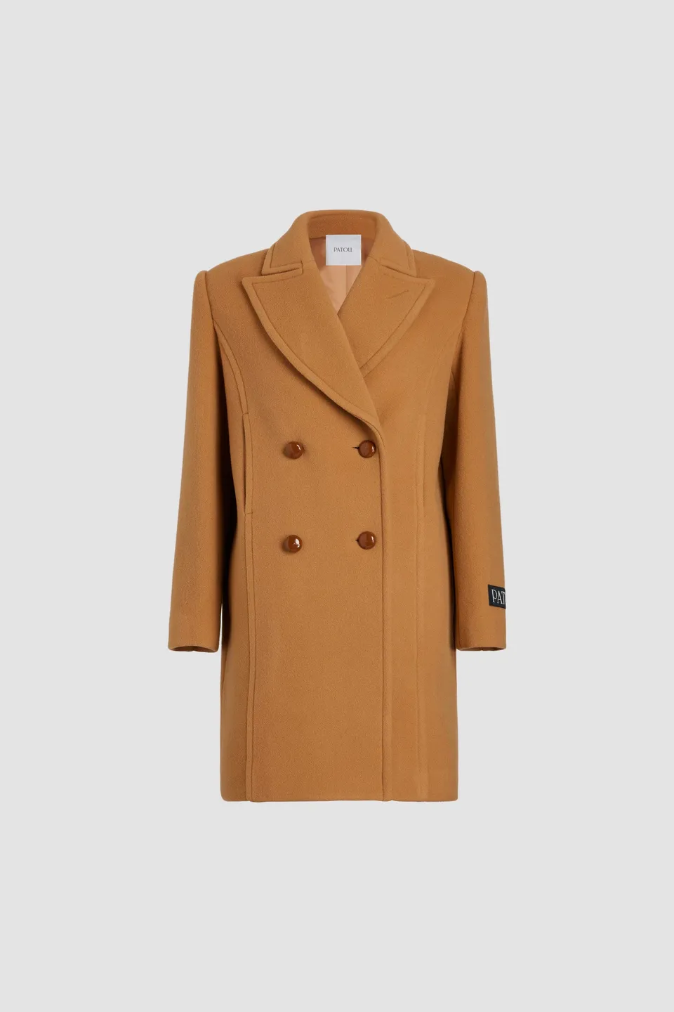 Patou CO025 manteau laine cachemire biscuit 34-44