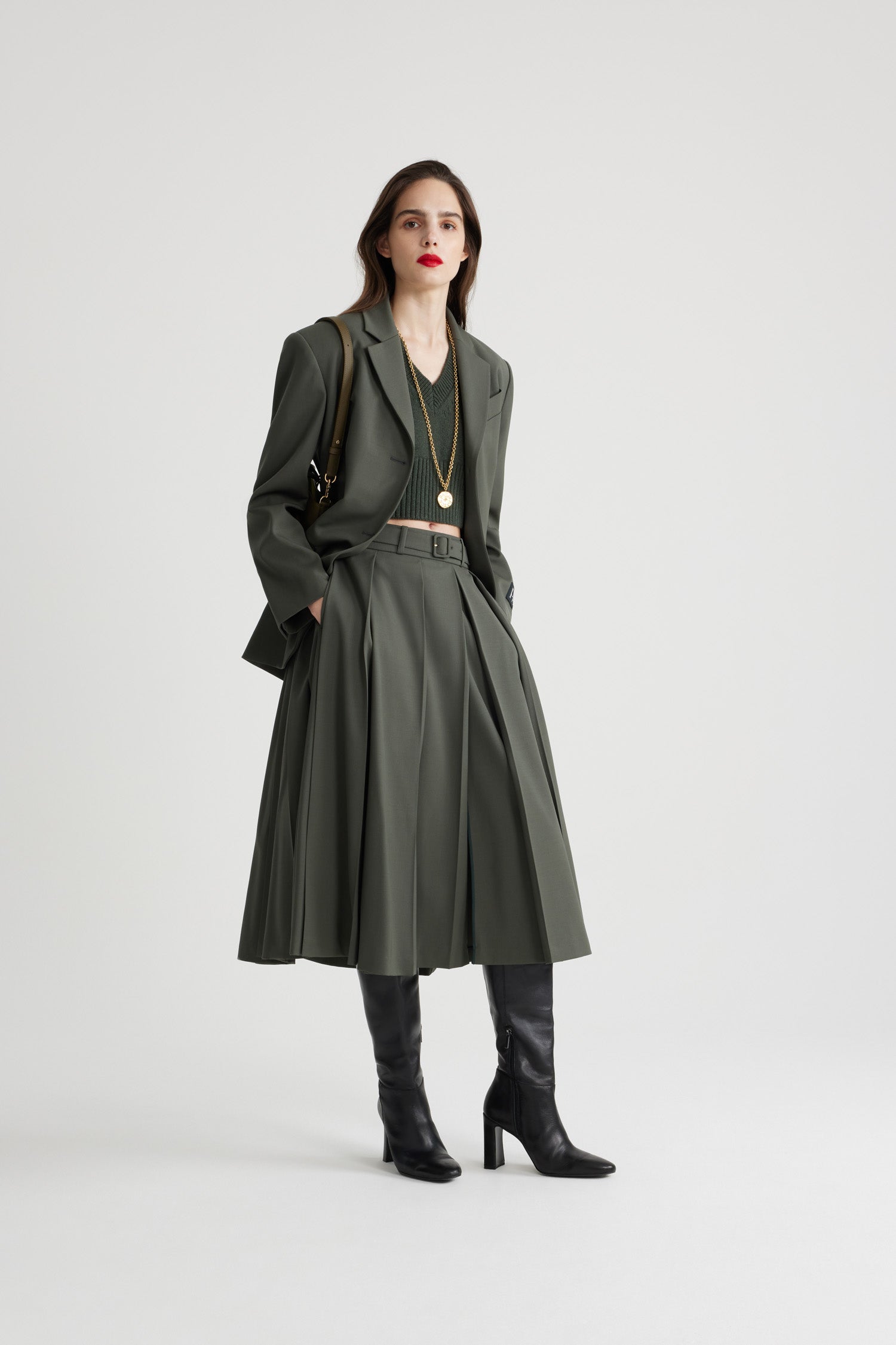 Patou Jackets H24JA0380103751K veste kaki laine ceinture