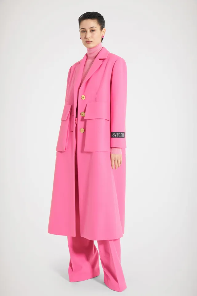 Patou Coats H22CO0150003451P manteau laine rose Darling Pink