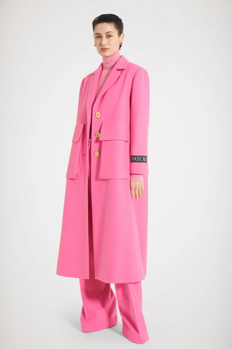 Patou Coats H22CO0150003451P manteau laine rose Darling Pink