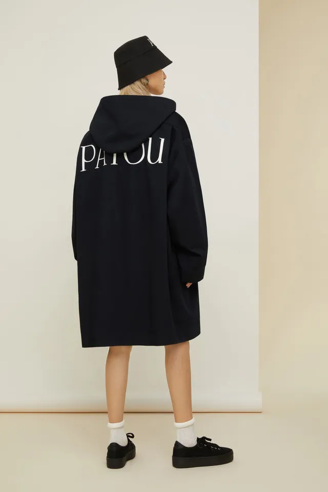 Patou OU0100074698N parka oversize bleu nuit coton bio