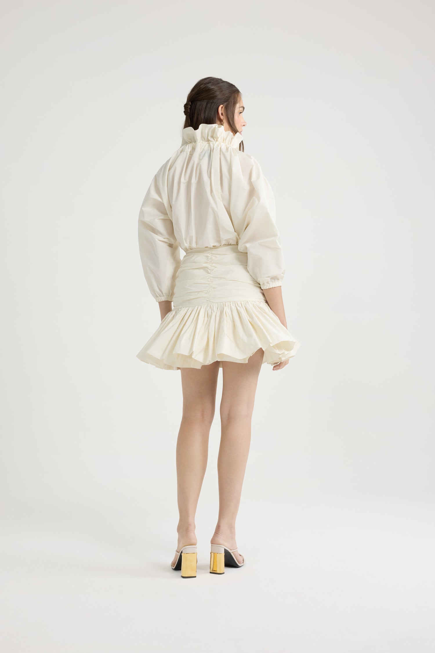 Patou robe mini faille recyclée ivoire 34