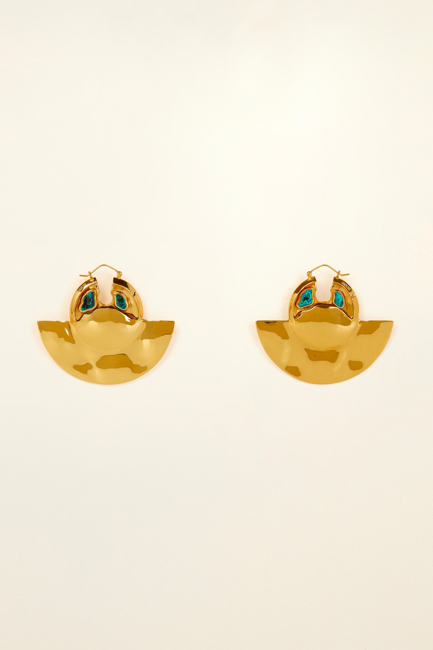 Patou JW005 boucles éventail malachite doré