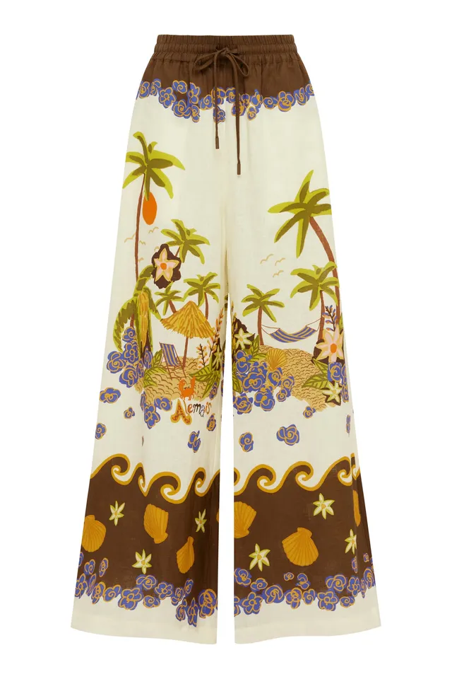 Alemaïs Island Cove pantalon large taille 8 lin