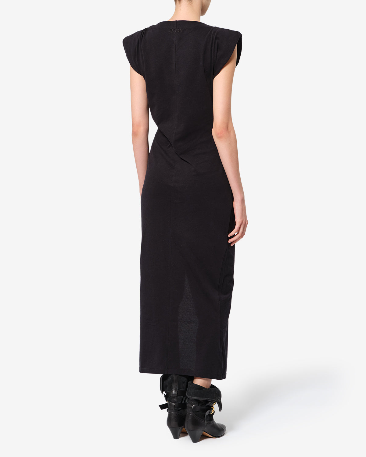 Isabel Marant Nadela RO0307FA robe noire jersey drapée