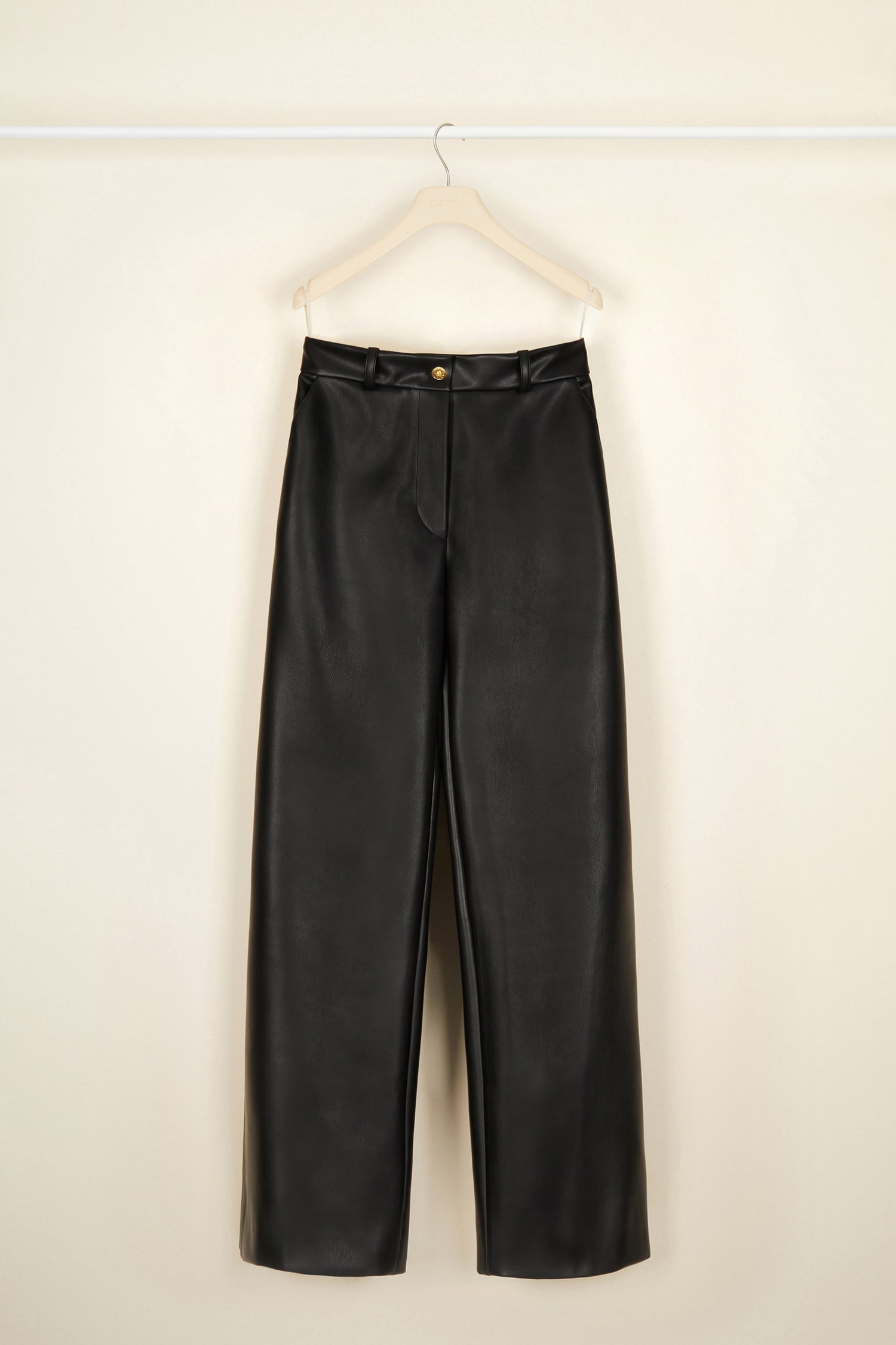 Patou TR002 pantalon noir simili cuir taille 36