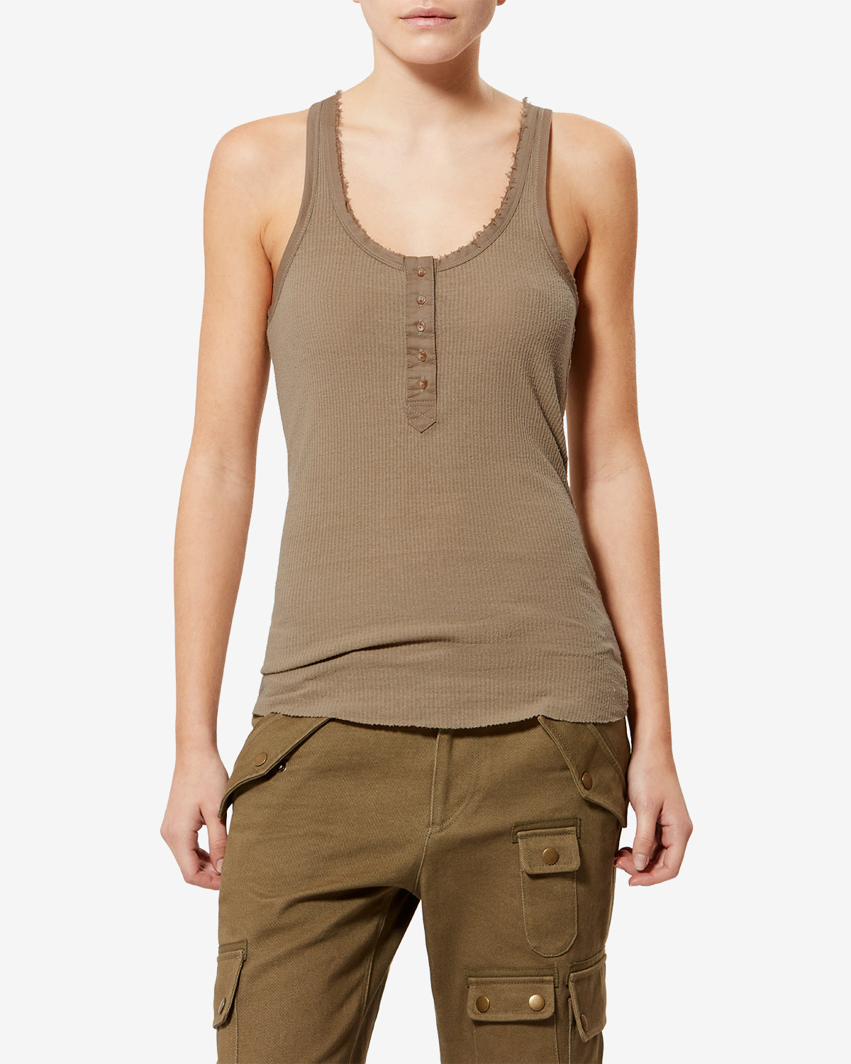Isabel Marant Helma débardeur soie bronze boutonné