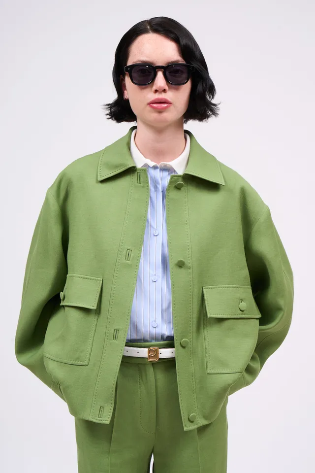 Paul & Joe Batignole veste bomber verte laine soie