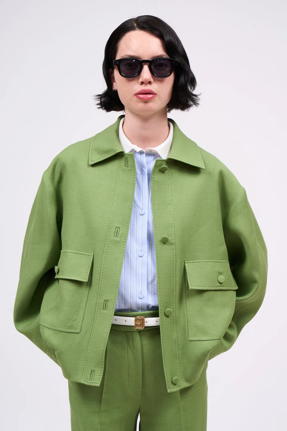 Paul & Joe Batignole veste bomber verte laine soie