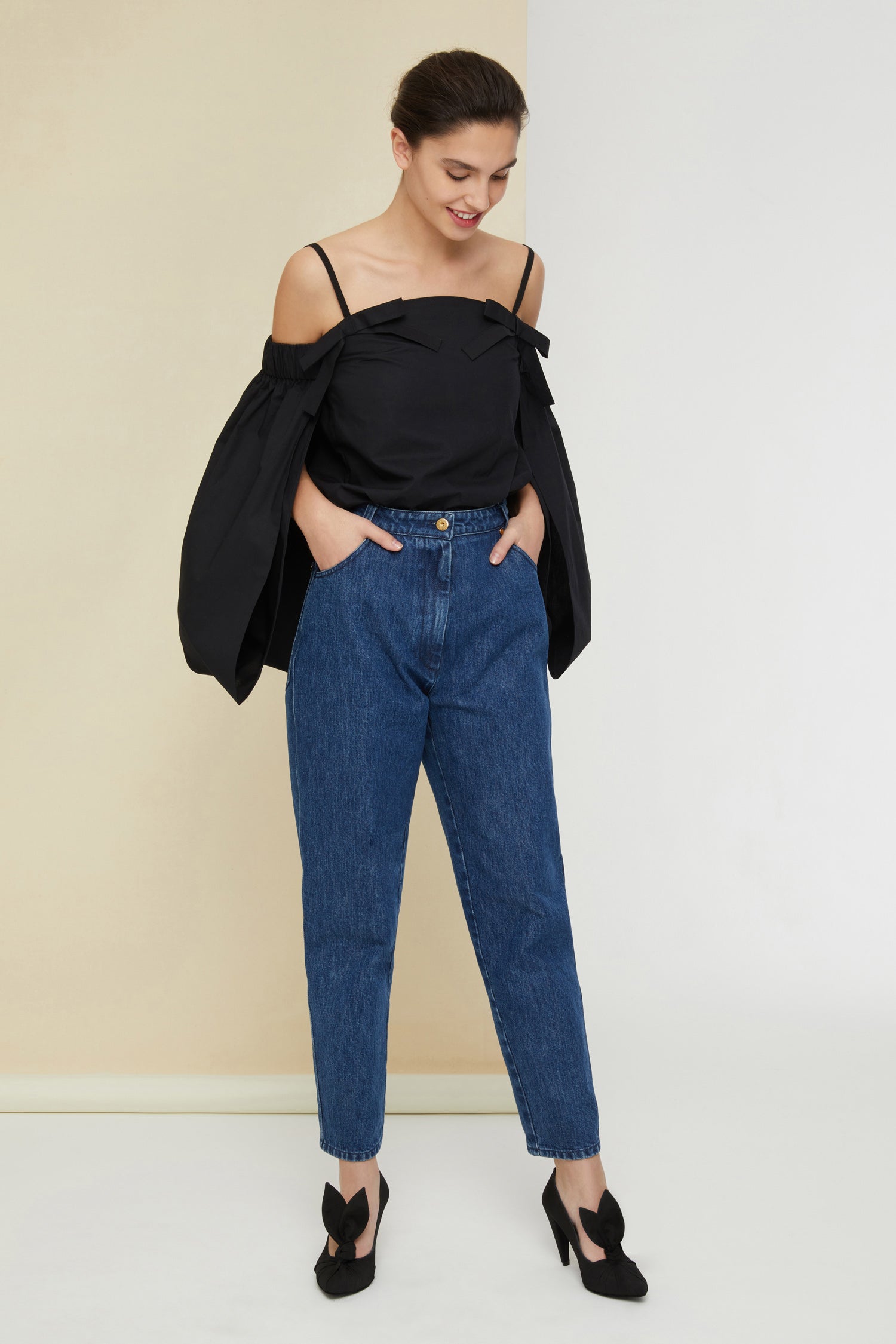 Patou Cape E20TO0130017999B top noir popeline bio