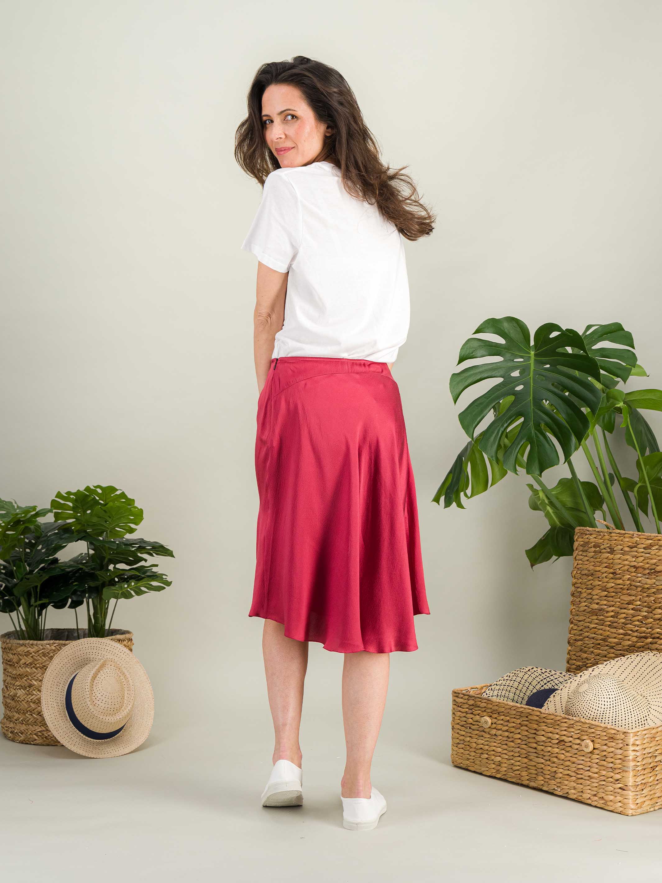 Anahide Saint André Aurore jupe soie rose taille 38
