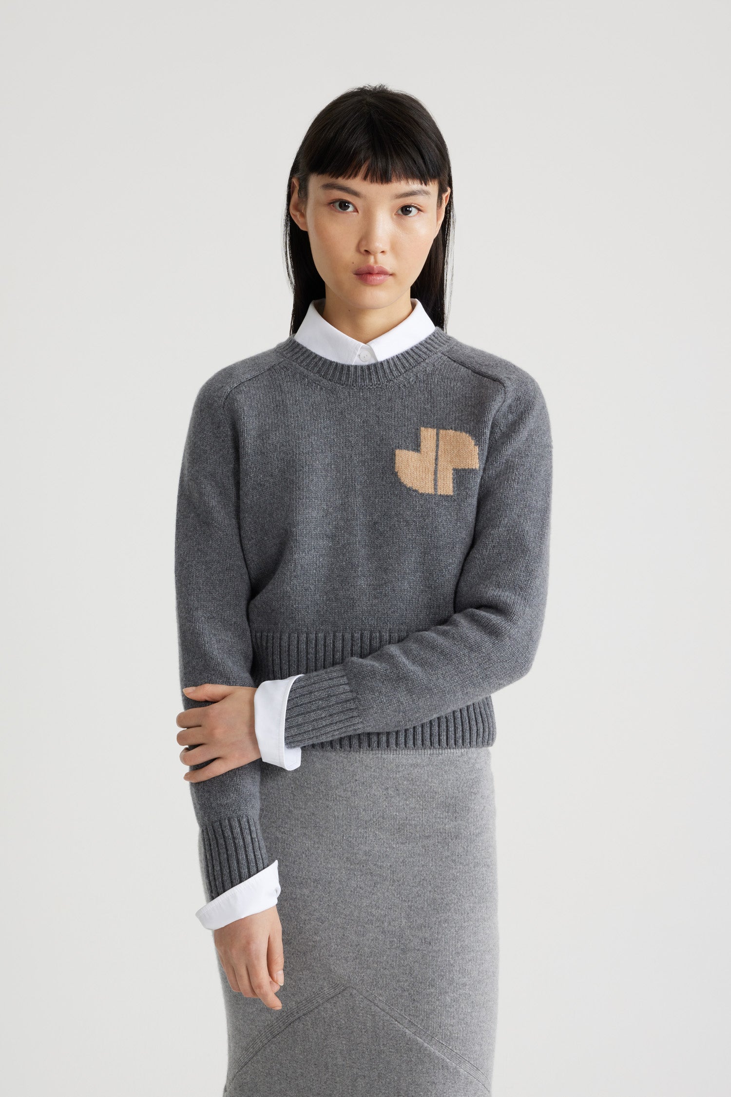 Patou KN202 pull JP gris Storm laine cachemire