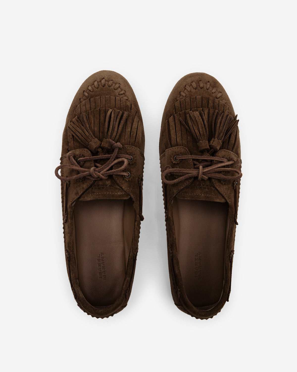 Isabel Marant Fersi mocassins cuir velours chocolat