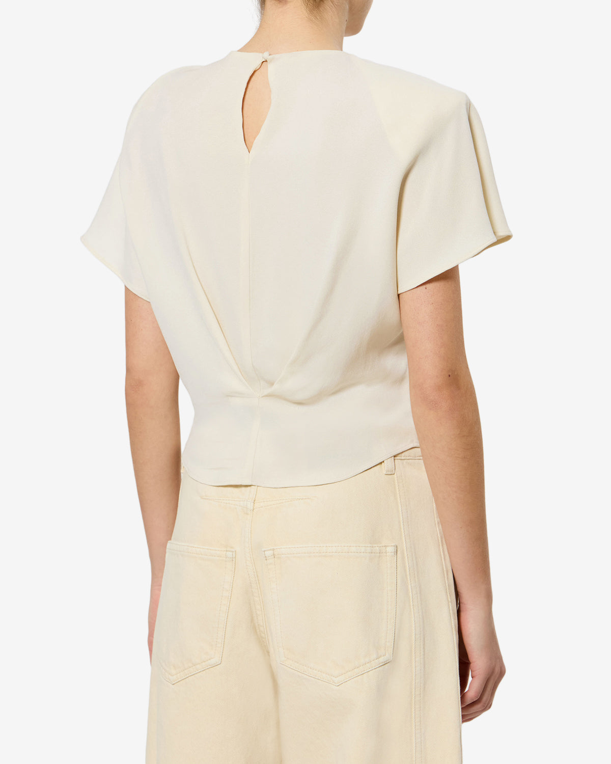 Isabel Marant Sakine top brodé écru sequins