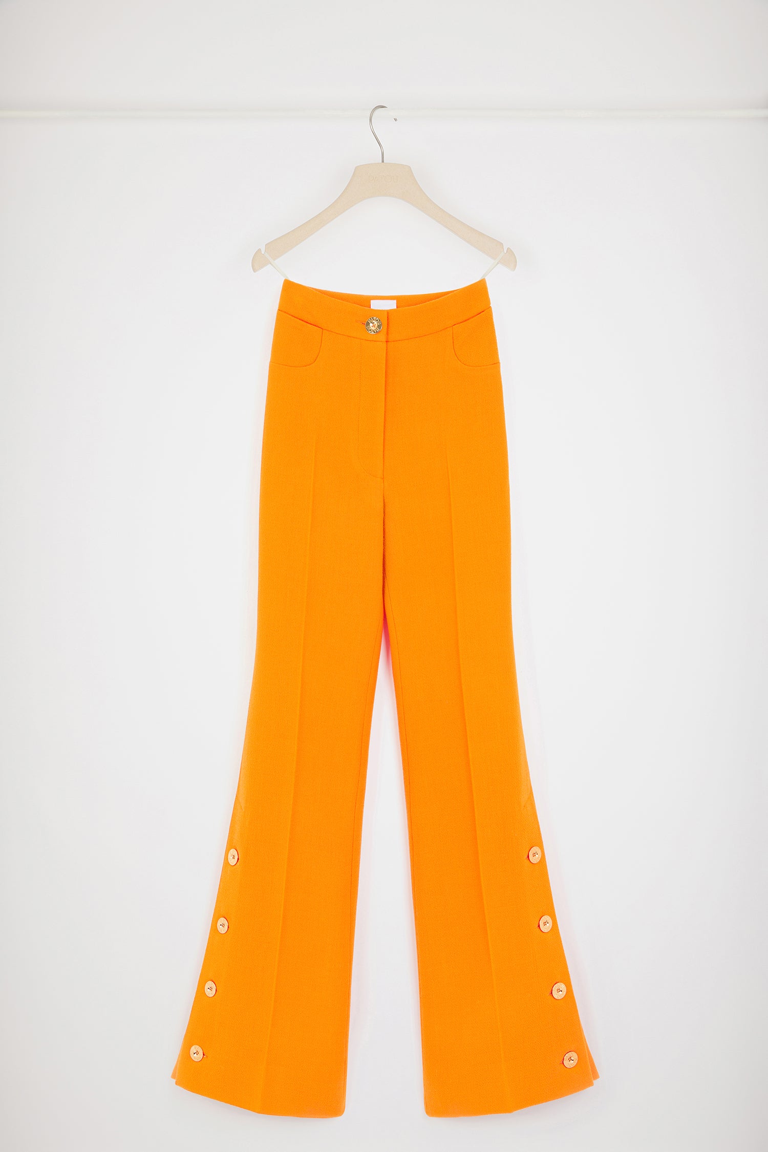 Patou TR038 pantalon flare laine orange Bright