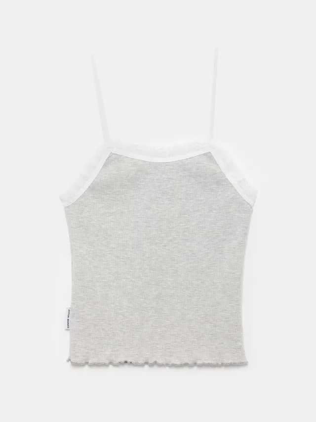 Ester Manas Grey Lace Débardeur gris XS/S court