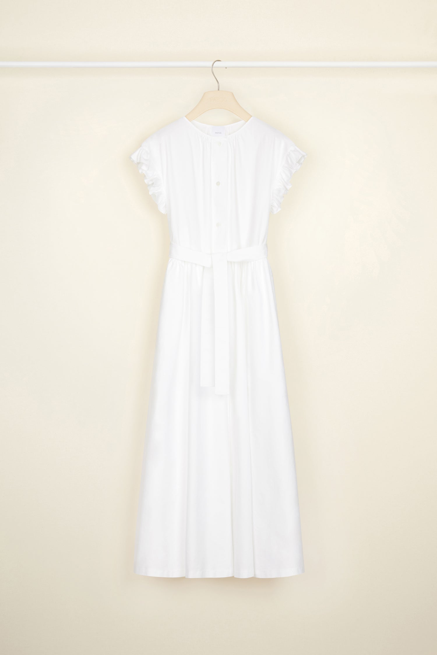 Patou DR087 robe maxi volants coton bio blanche