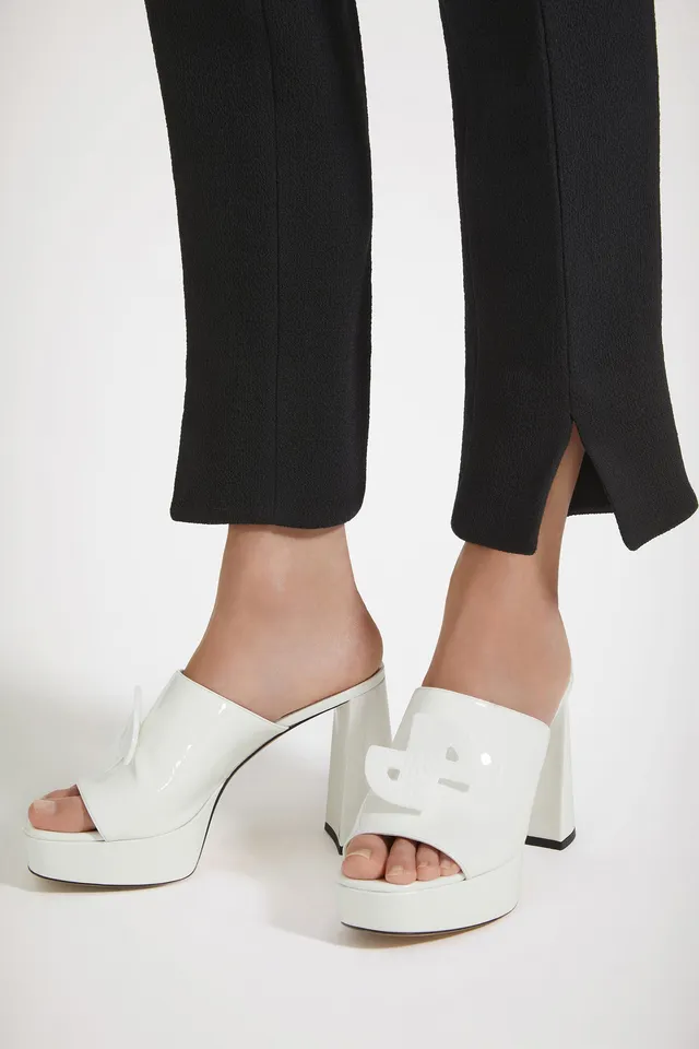 Patou Anita SP011 mules cuir blanc 35 vernis talon 11cm