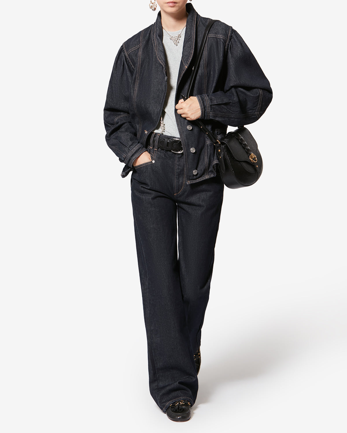 Isabel Marant Dolie veste denim foncé nuit