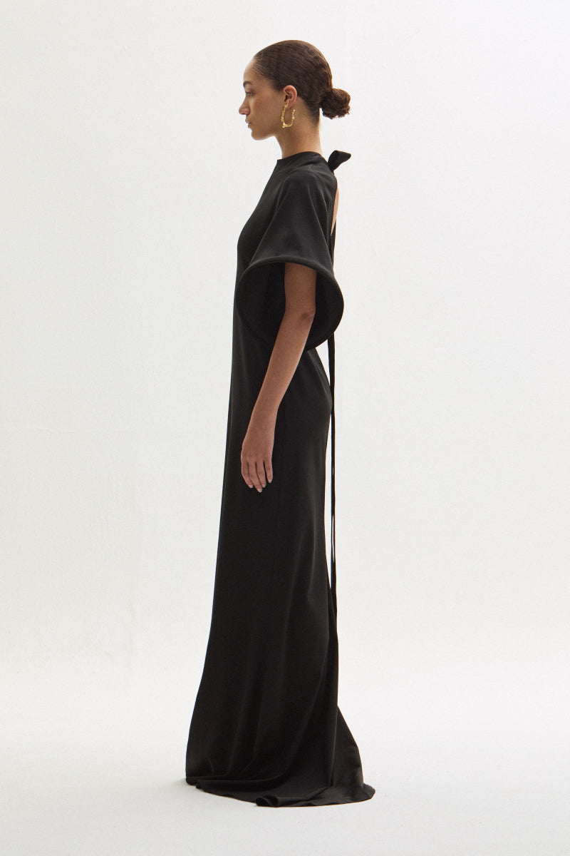 ATU Body Couture Long and formal robe longue noire coton dos ouvert