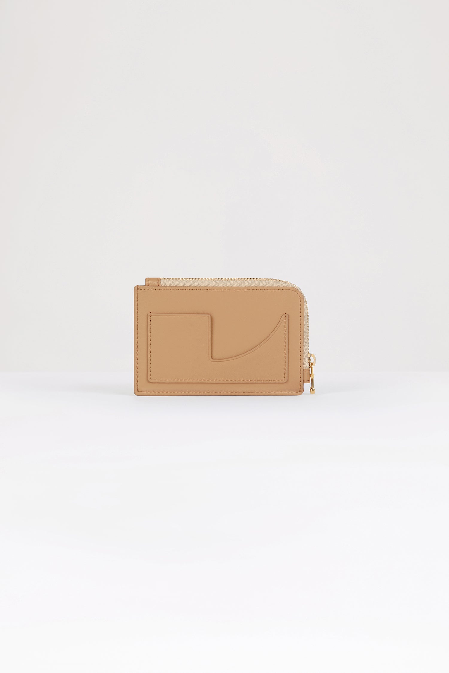 Patou SL005 porte-cartes cuir beige zippé TU