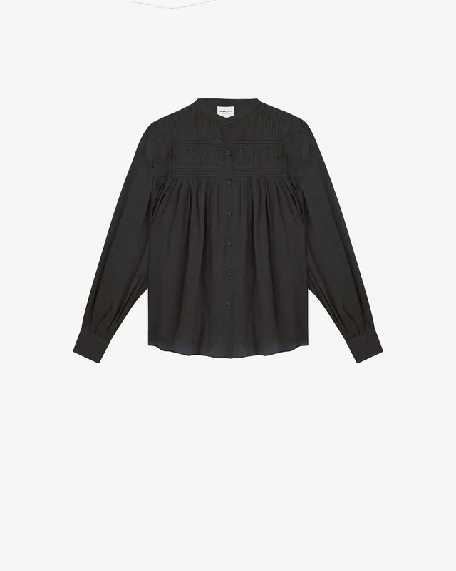 Isabel Marant Plalia HT0002FC blouse voile noir froncé