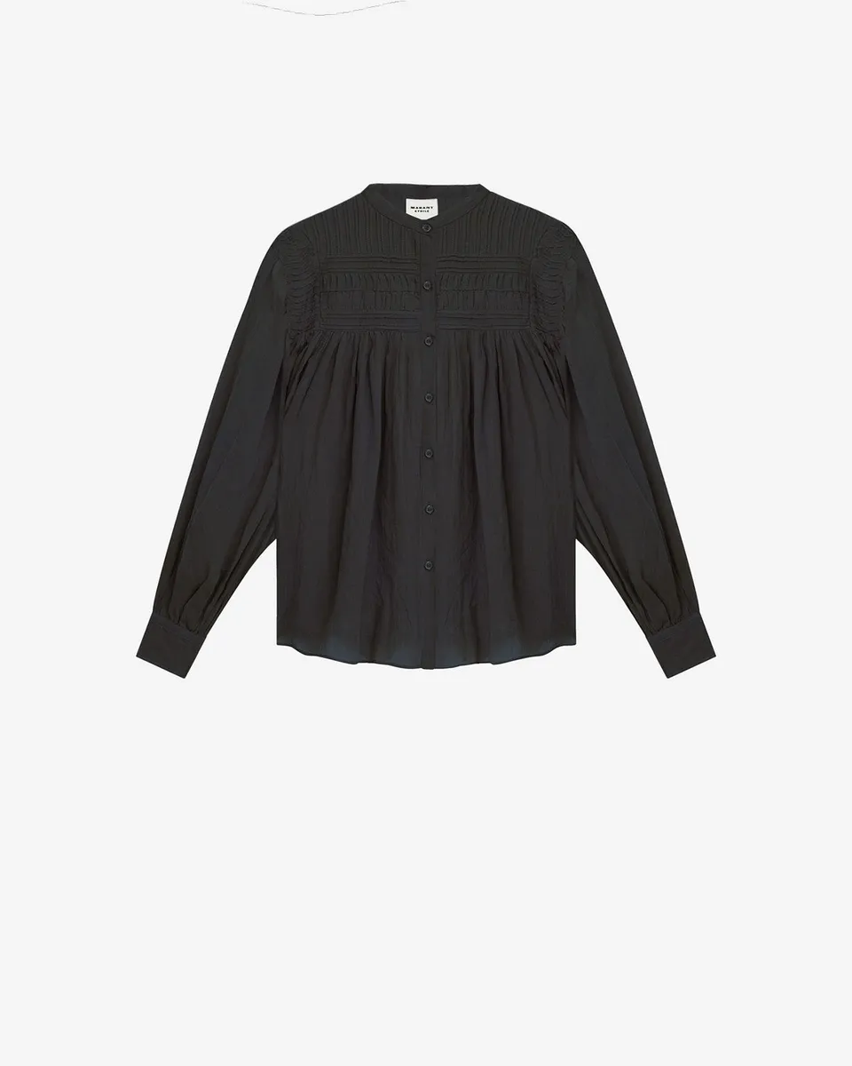Isabel Marant Plalia HT0002FC blouse voile noir froncé