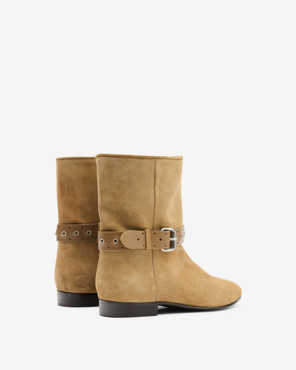 Isabel Marant Reena bottines cuir velours taupe plates