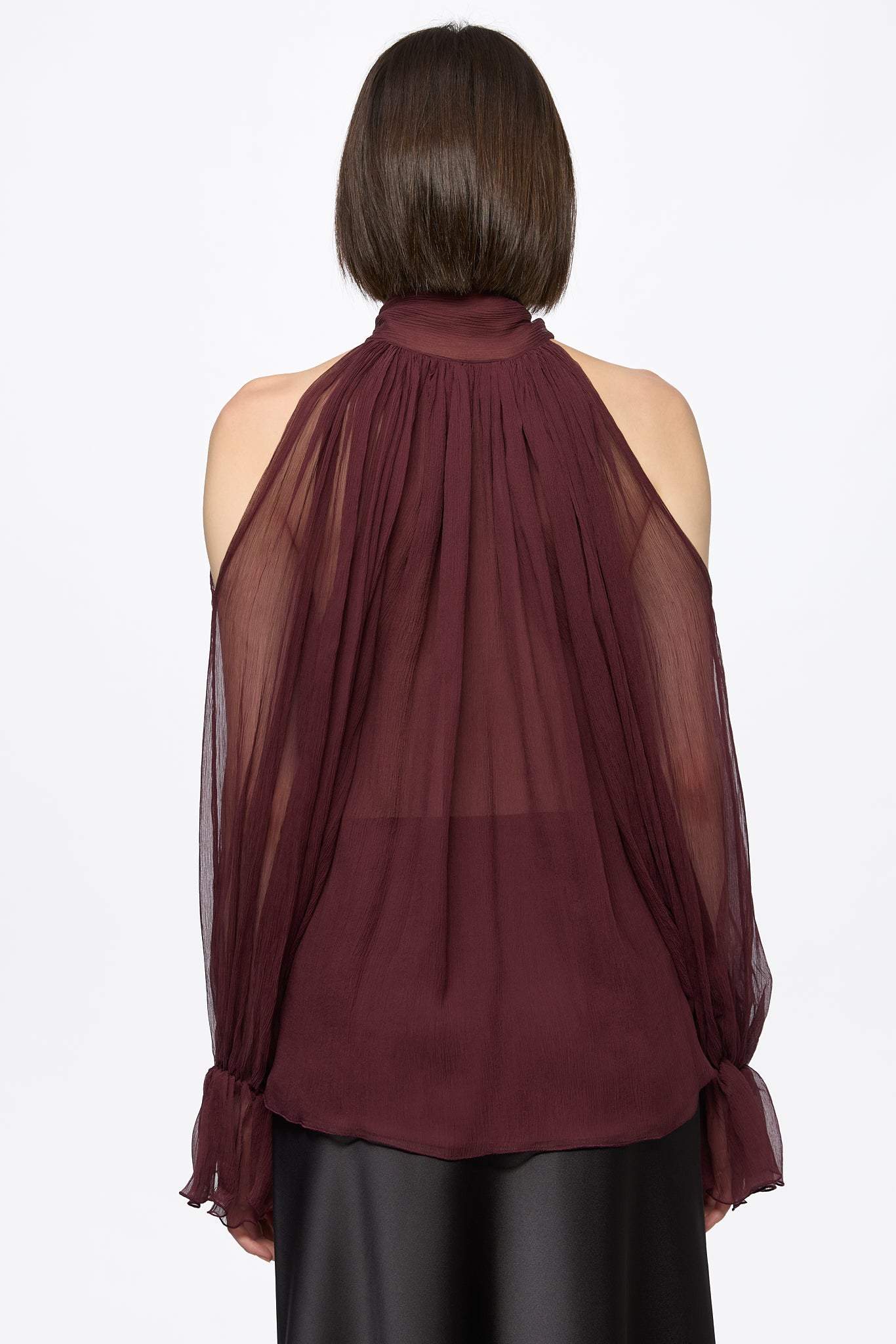 ATU Body Couture SILK chemise soie bordeaux foulard mousseline