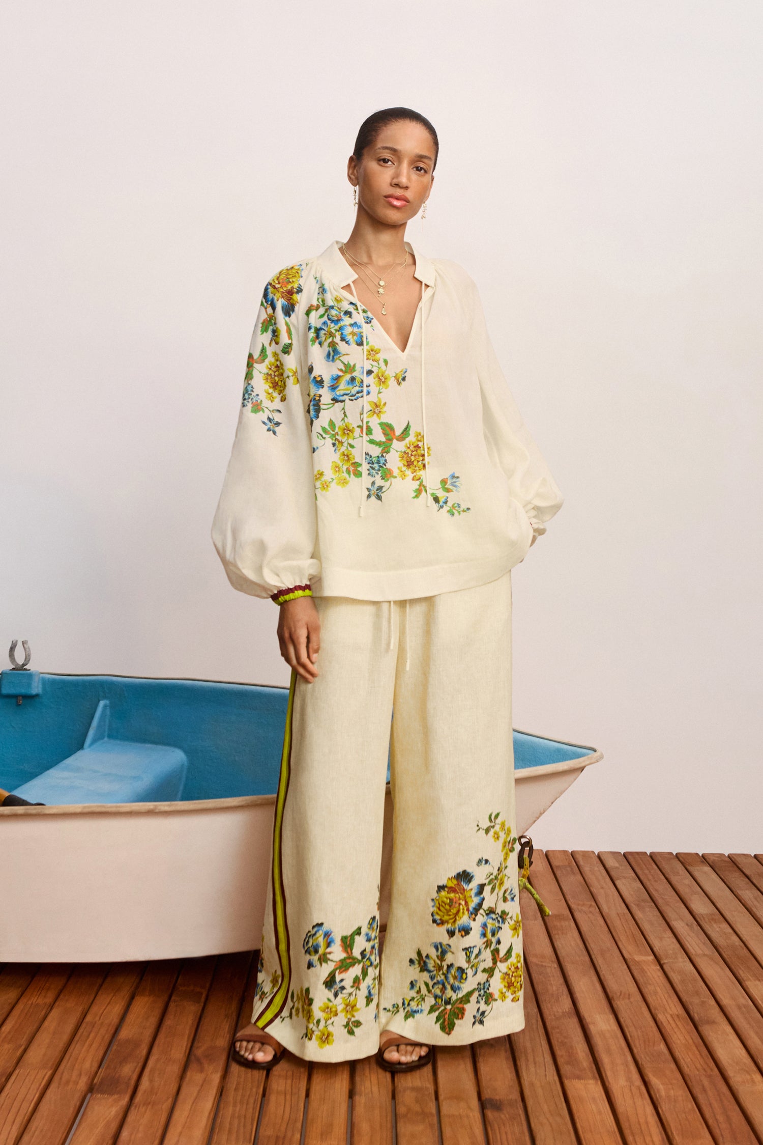 Alemäis Phyllis Top blouse col V ramie taille 10