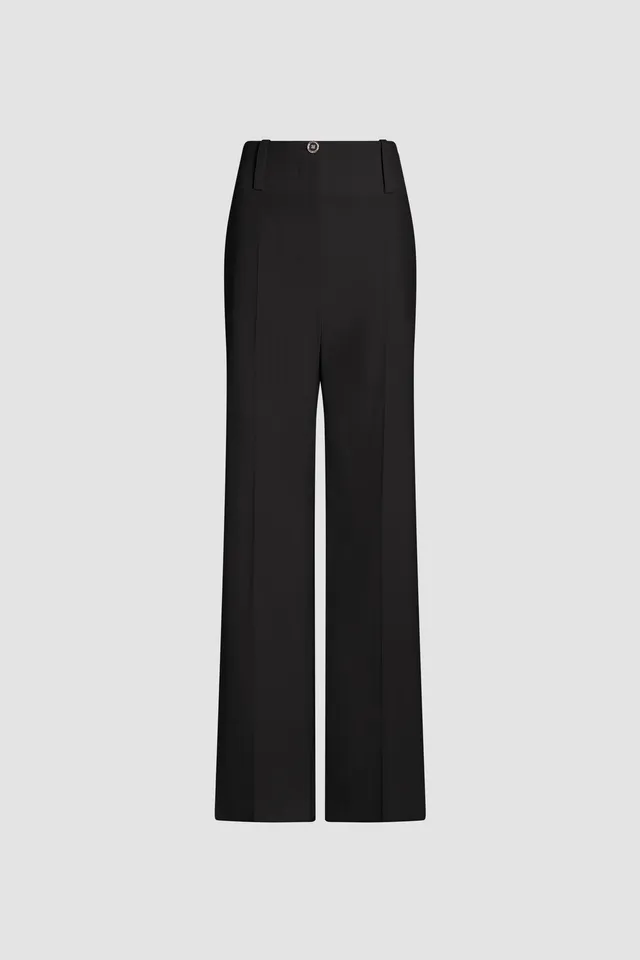 Patou P26TR0490103999B pantalon noir laine large