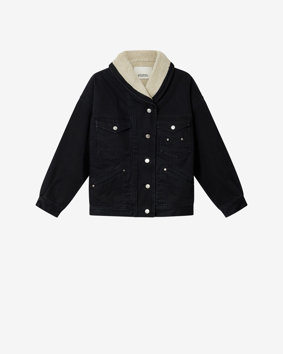 Isabel Marant Pimia veste denim noir délavé doublée