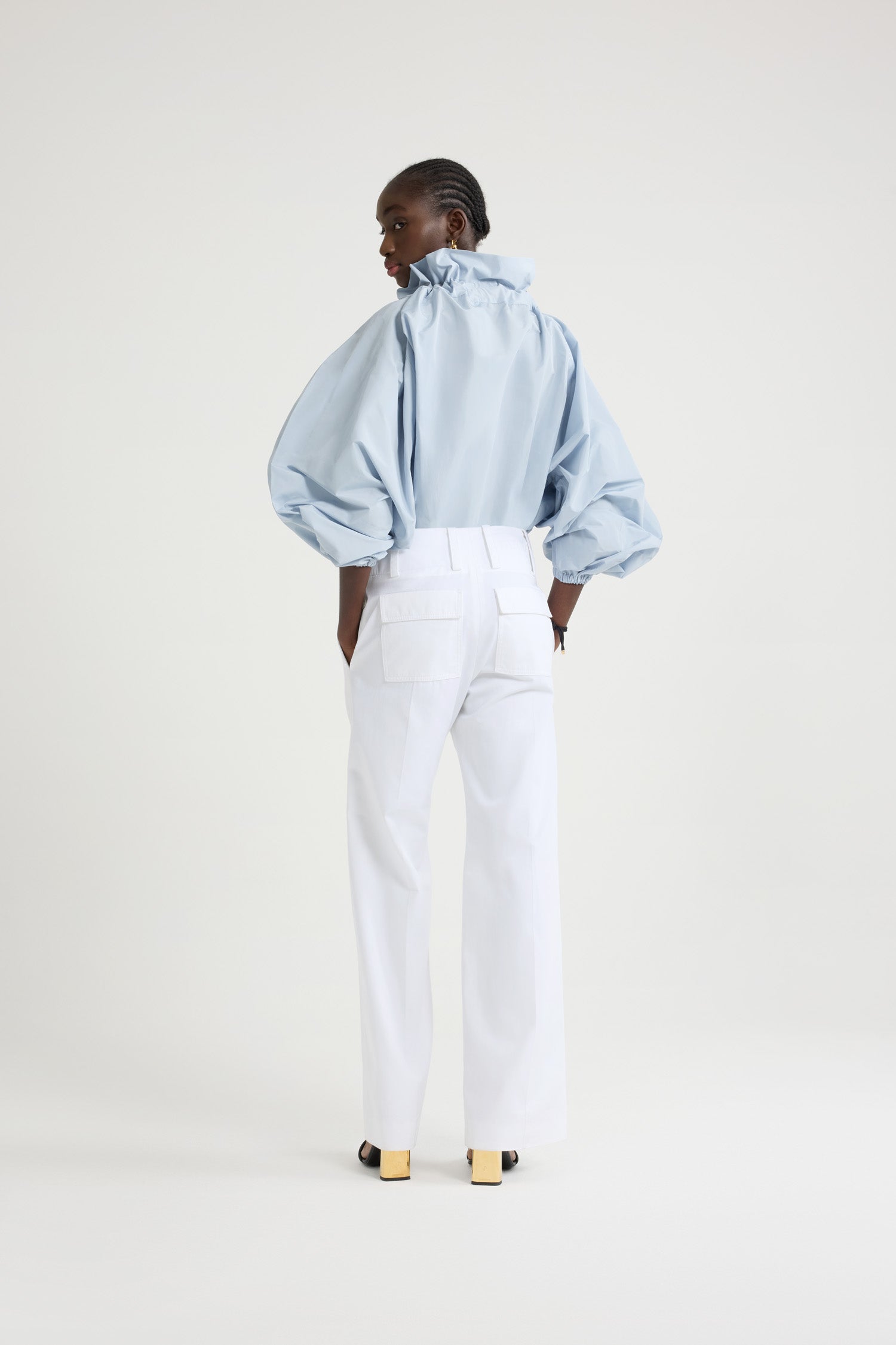Patou TO017 top Pearl Blue faille recyclée noué