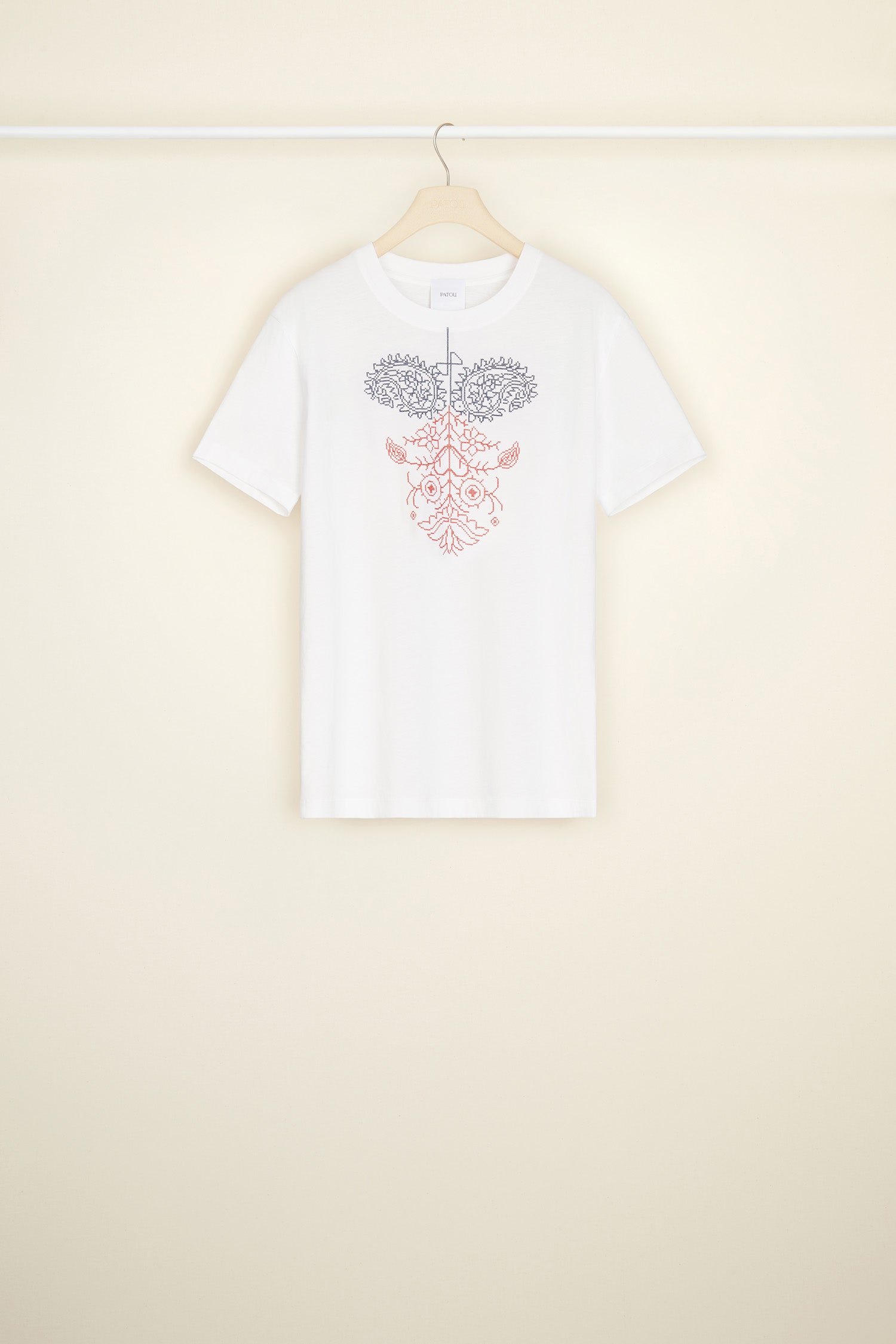 Patou JE010 t-shirt coton bio brodé blanc