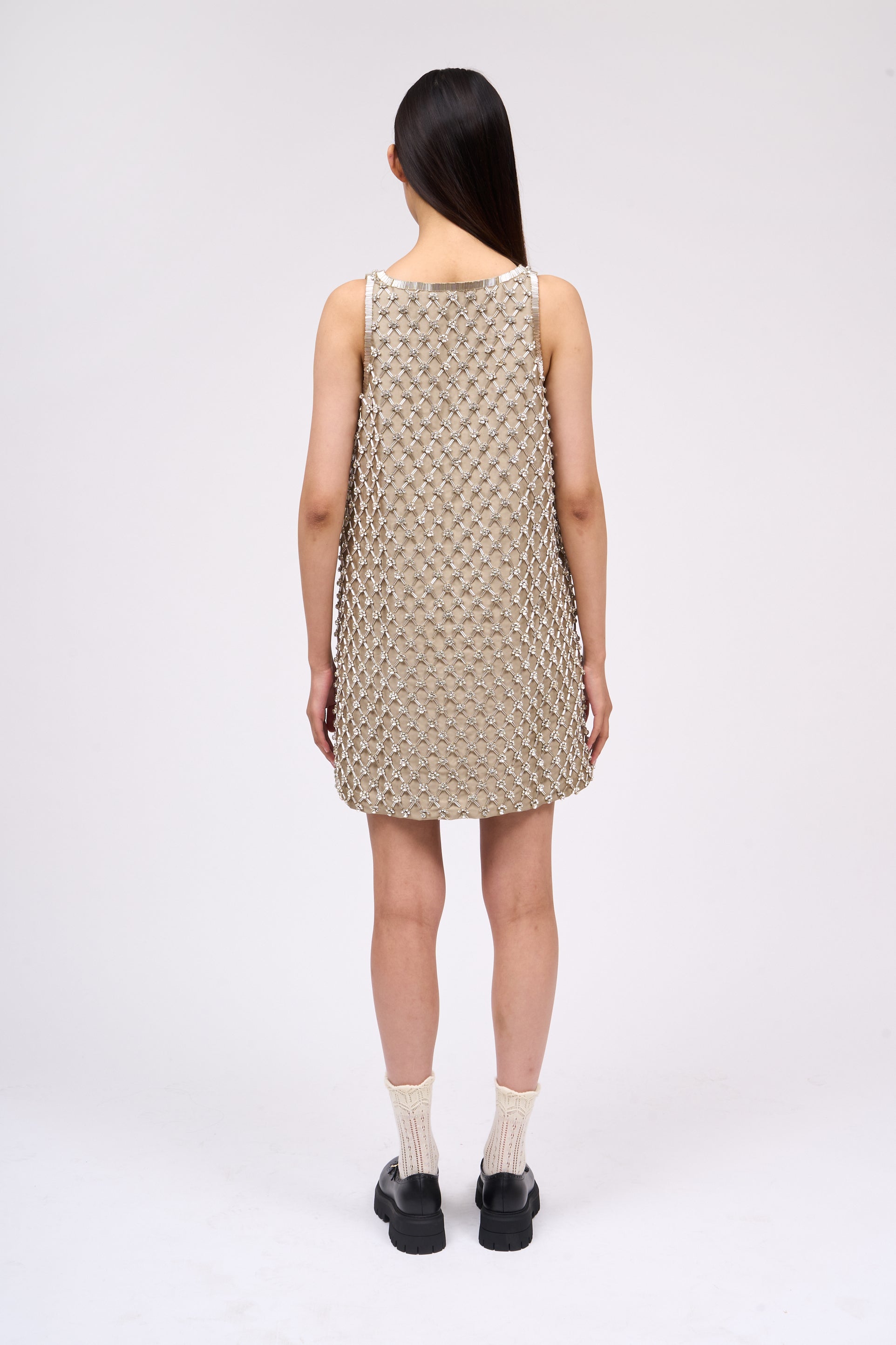 Paul & Joe Aubepine robe trapèze strass tilleul
