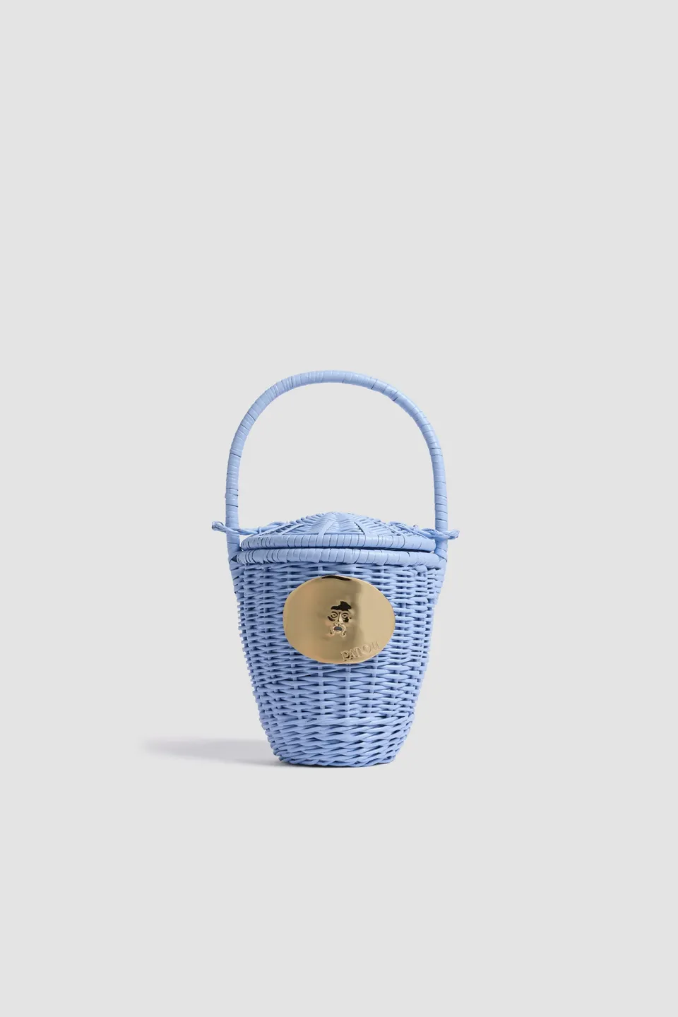 Patou Iconic sac seau osier AC003 bleu Riviera TU