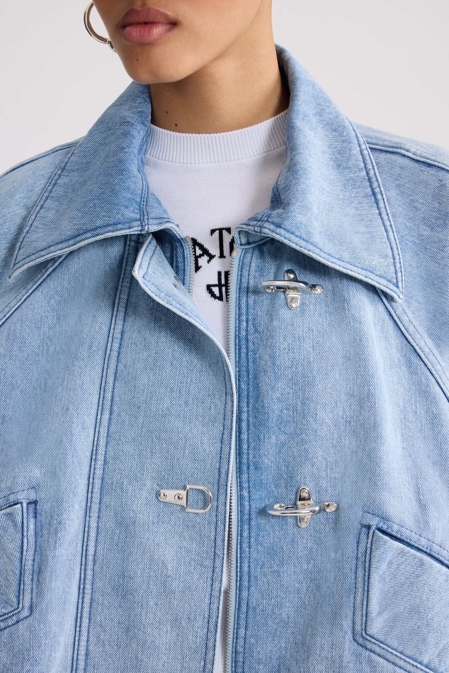 Patou parka P26OU0460008663B bleu ciel oversize 38