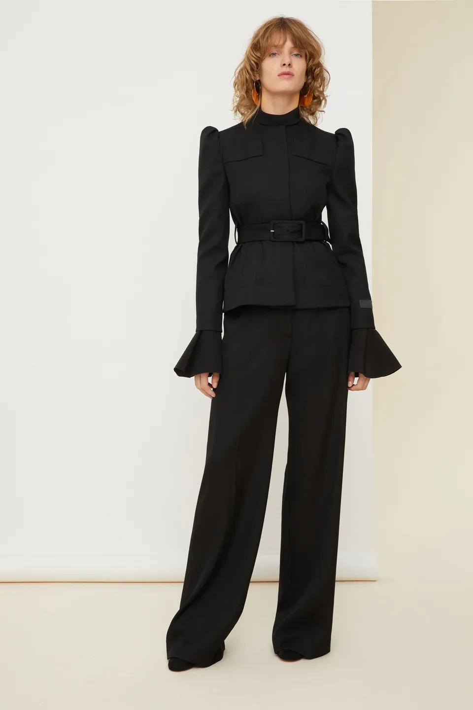 Patou H21JA0140071999B veste laine noire cropped