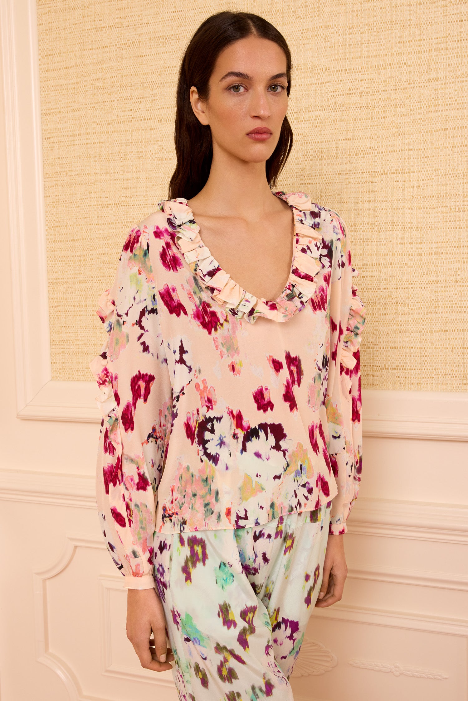 Ulla Johnson Marguerite blouse soie Summer Garden fleurie