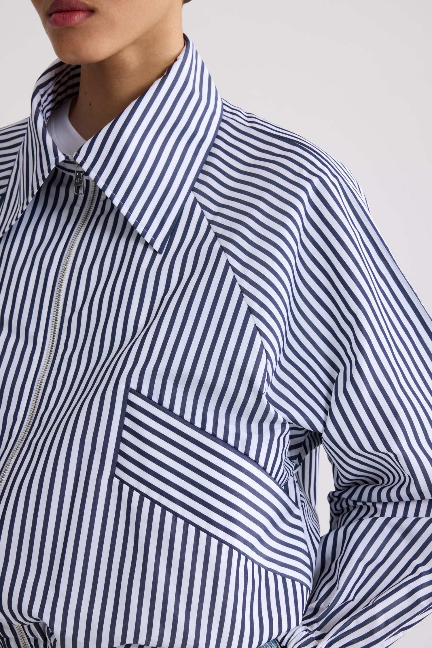 Patou OU04502495970 veste zippée rayée Offshore Stripes