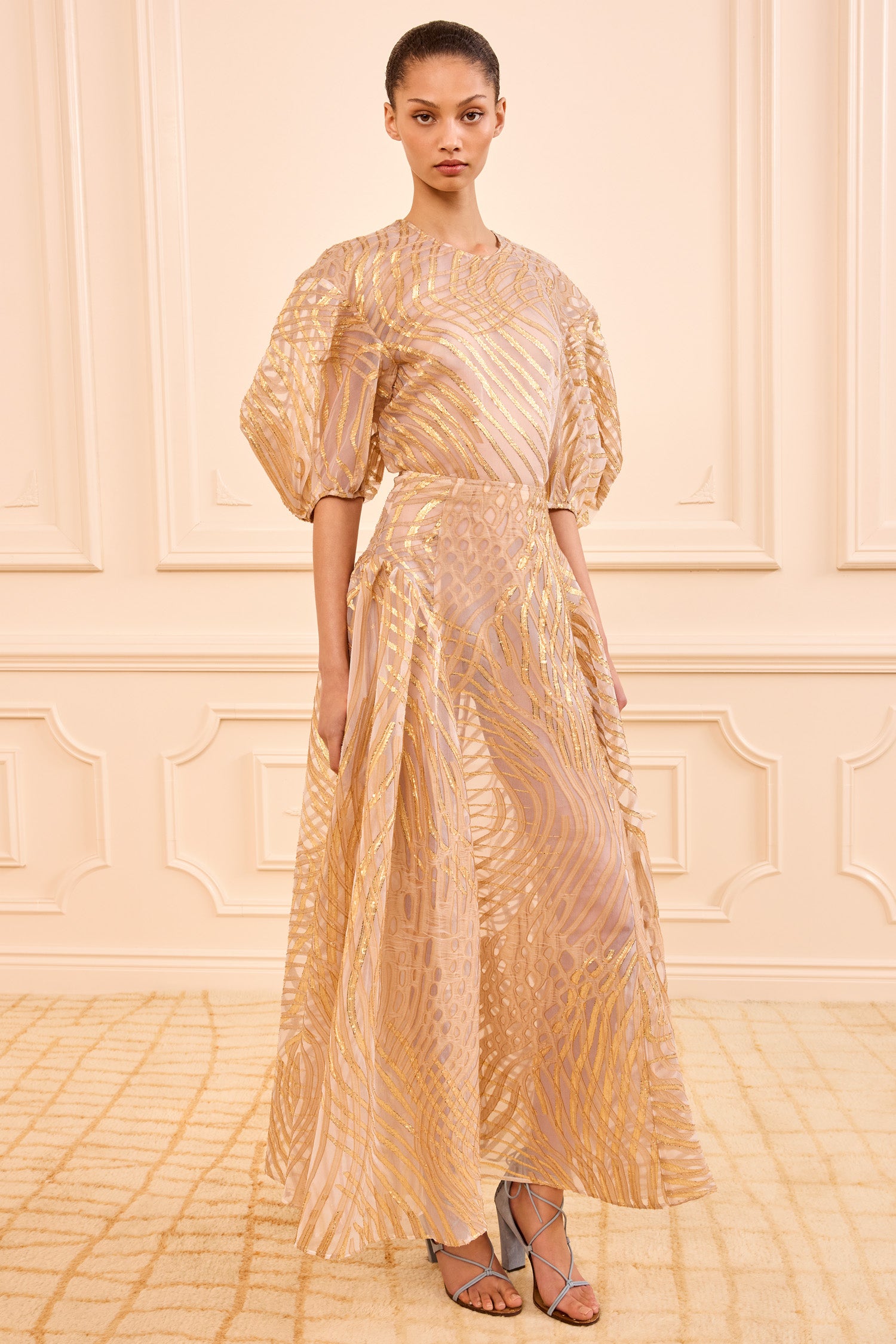 Ulla Johnson Adrienne SP260329 jupe Nautilis lurex doré