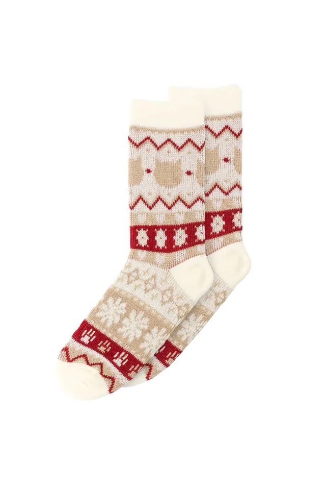 Paul & Joe Chaussettes chaussettes jacquard chat écru 36-39