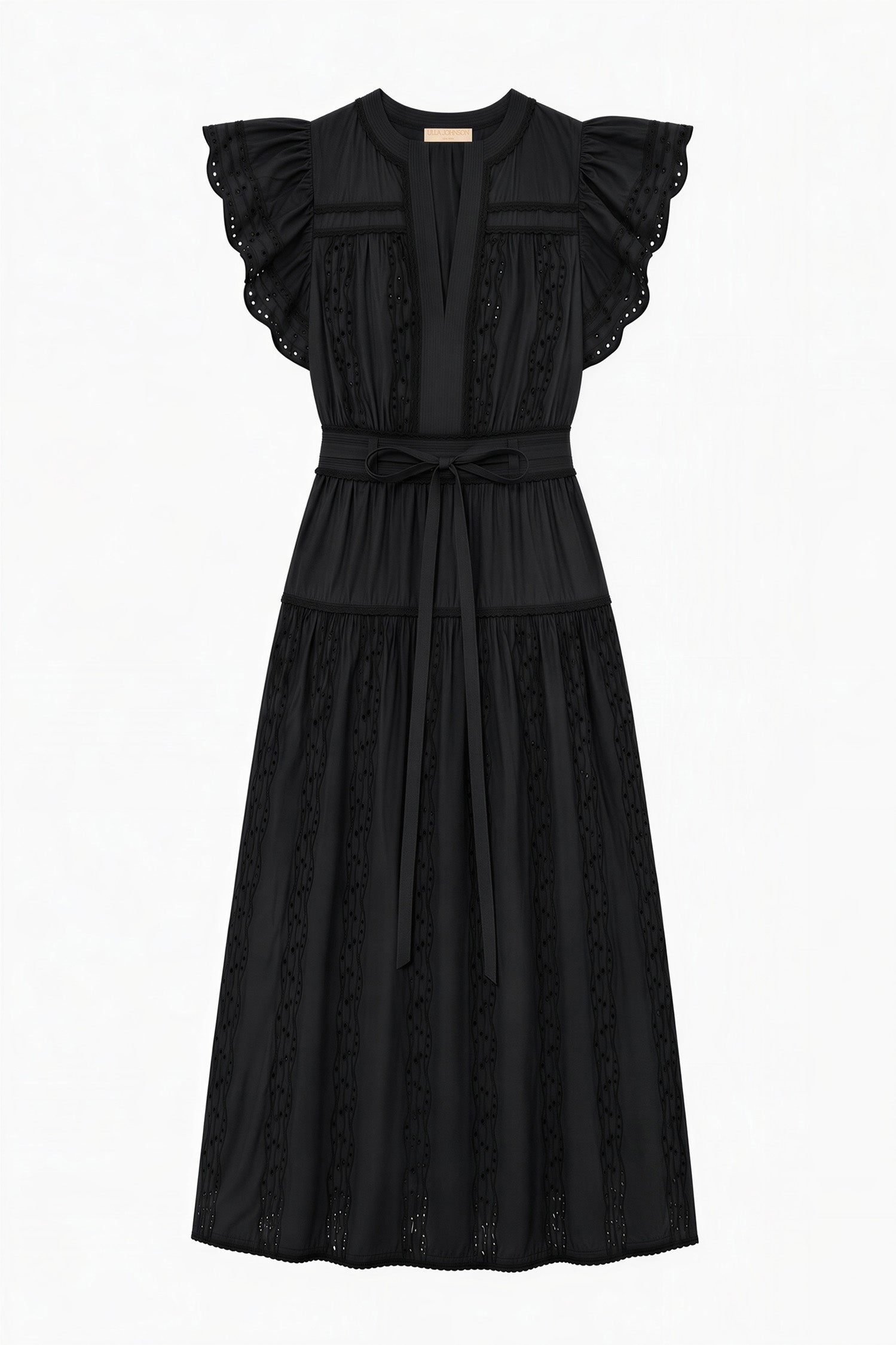 Ulla Johnson Dani robe coton noire midi