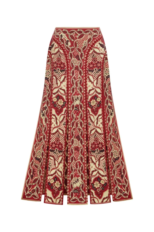 Alemaïs Kenny jupe midi fendue viscose lin