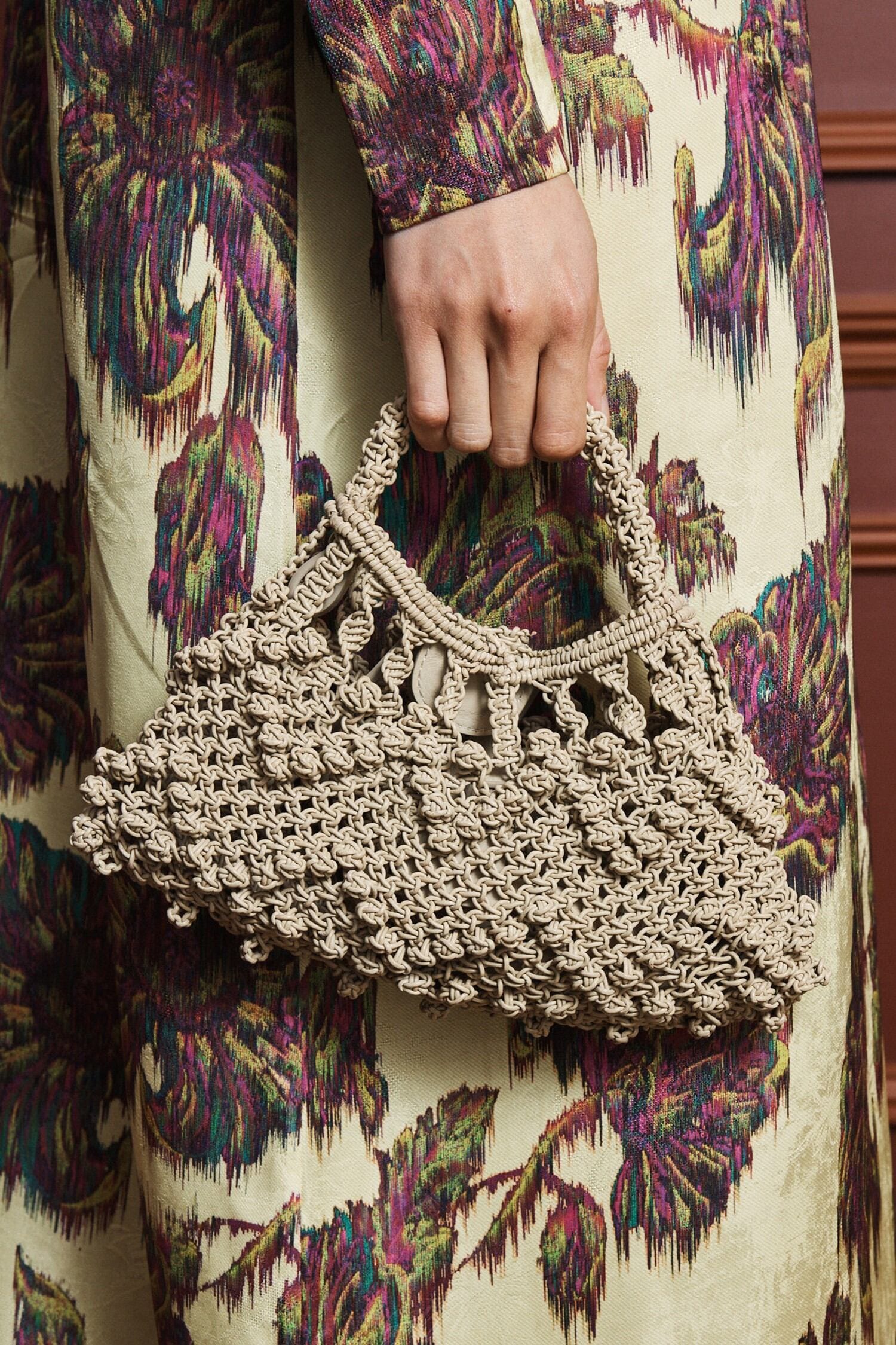 Alemäis Accessories Leather Macramé Micro Crescent sac cuir OS
