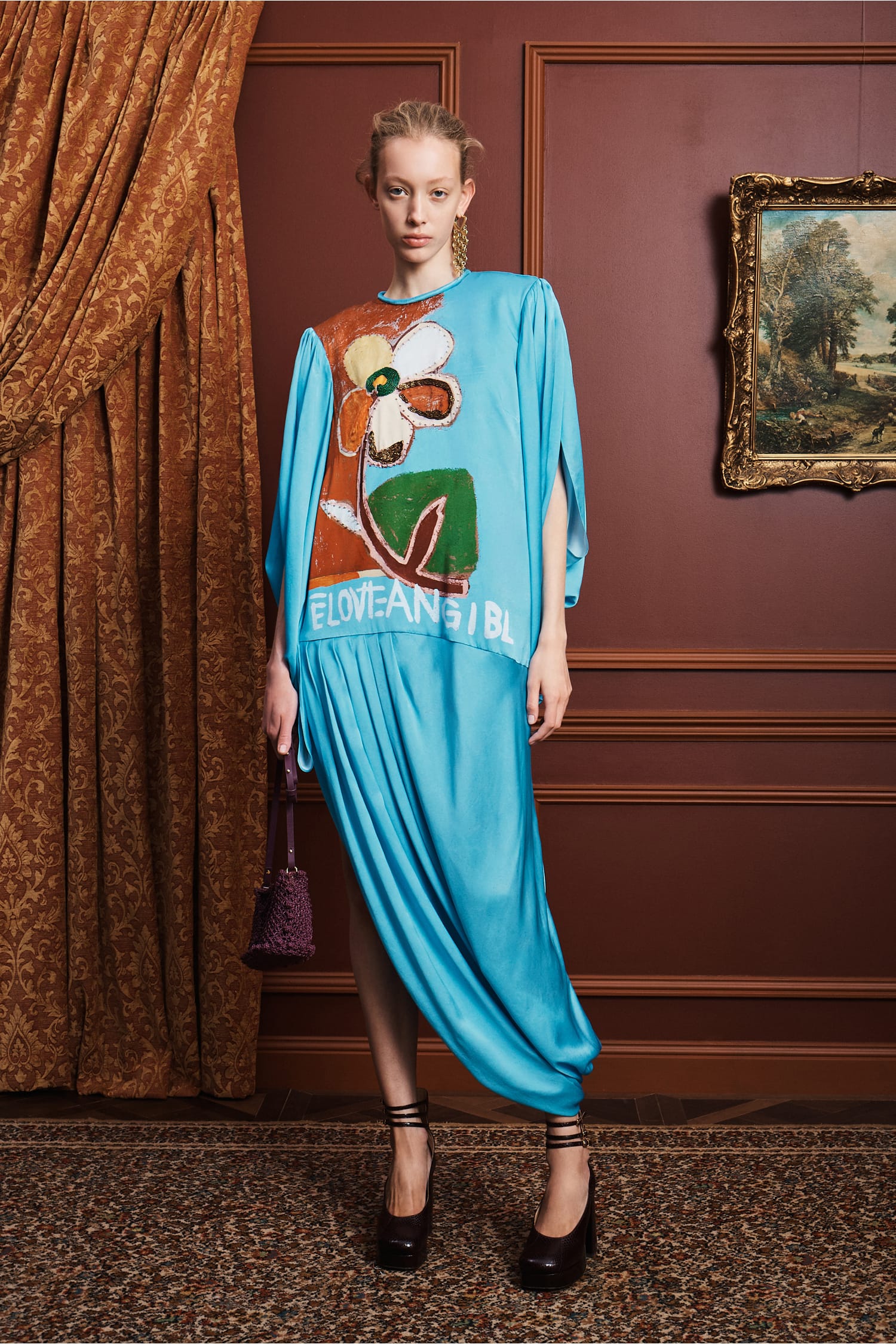 Alemäis Lenny Embellished robe longue soie perlée